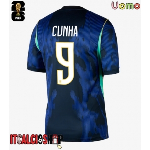 Brasile Matheus Cunha #9 Seconda Maglia Mondiali 2026 Manica Corta